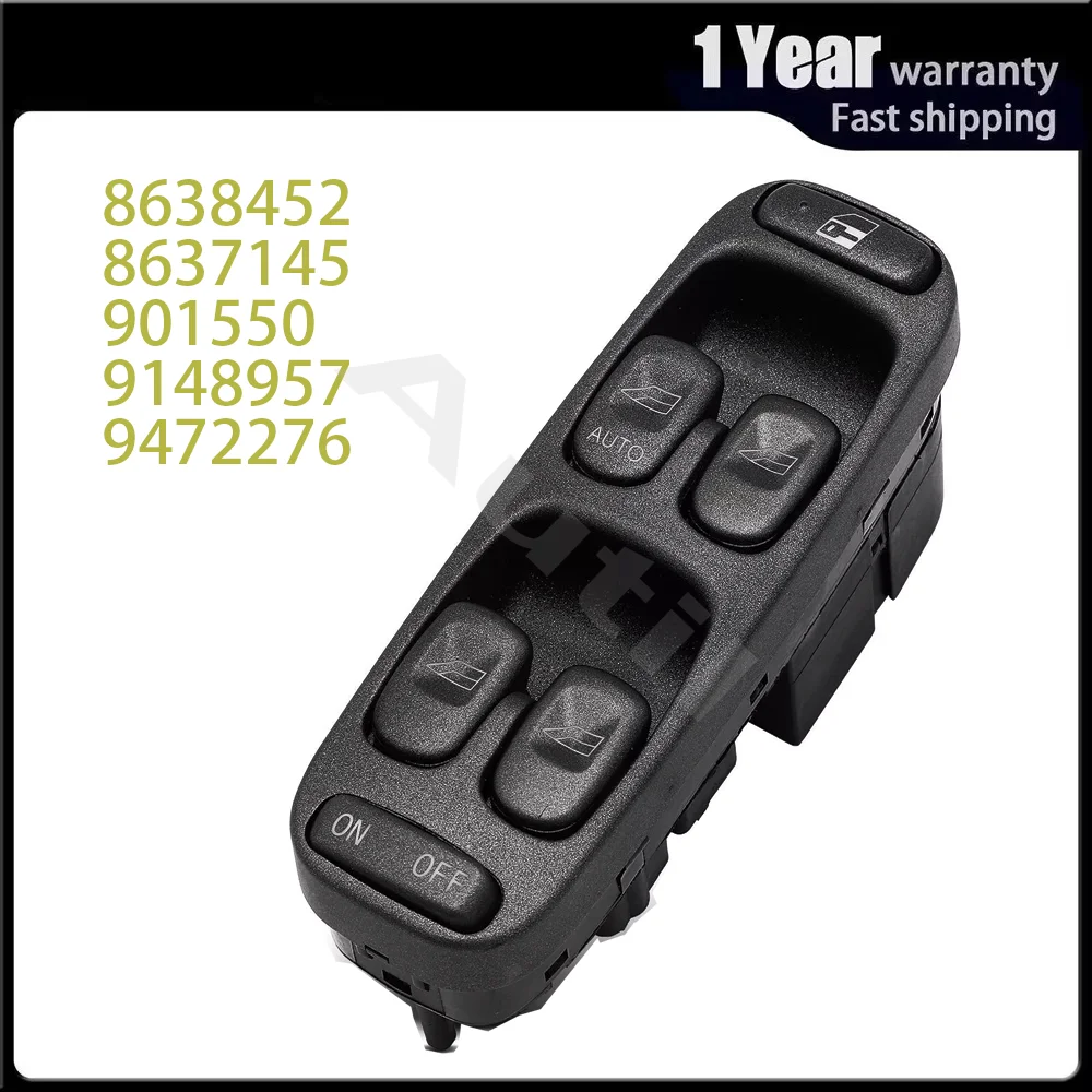 

Главный переключатель управления передним левым электрическим стеклоподъемником 8638452 8637145 901550 9148957 9472276 для Volvo V70 S70 XC70 1998-2000