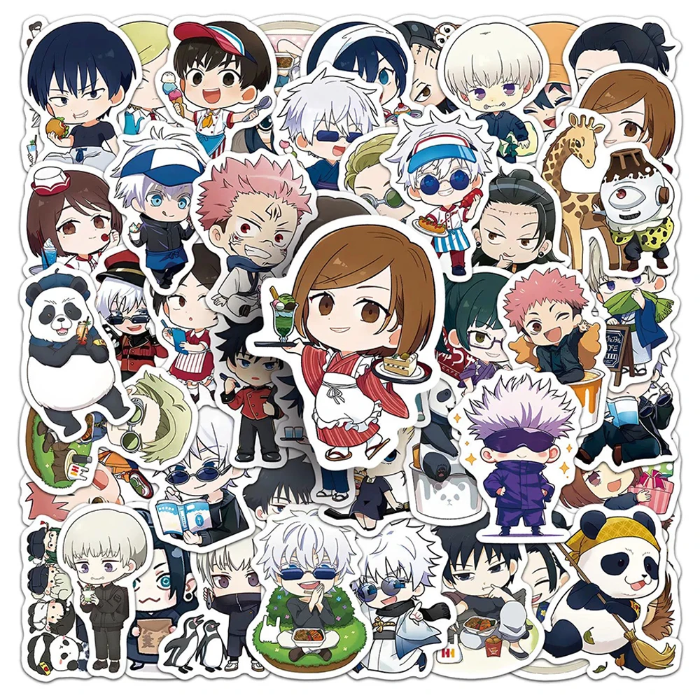 10/30/50pcs 재미 있은 만화 귀여운 Jujutsu Kaisen 애니메이션 스티커 Kawaii 데칼 DIY 수하물 전화 헬멧 자동차 클래식 장난감 스티커 선물