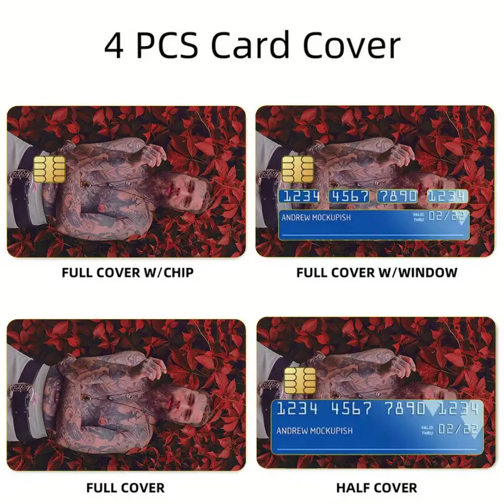 Singer P-Post M-MaloneS Card Stickers For Debit Bank Credit Cards Metro Bus Pass Sticker Decoration Cover Skin