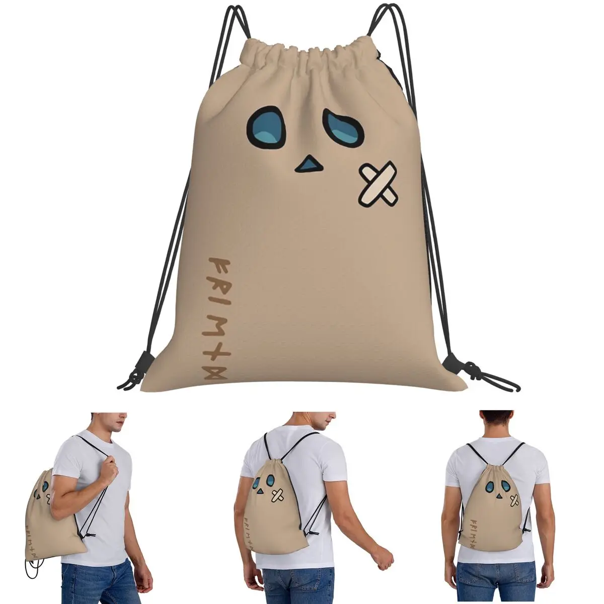 Youtuber Vtuber Nanashi Mumei Mascot Backpacks Casual Drawstring Bundle Pocket Sports Bag Book Bags for Man Woman School