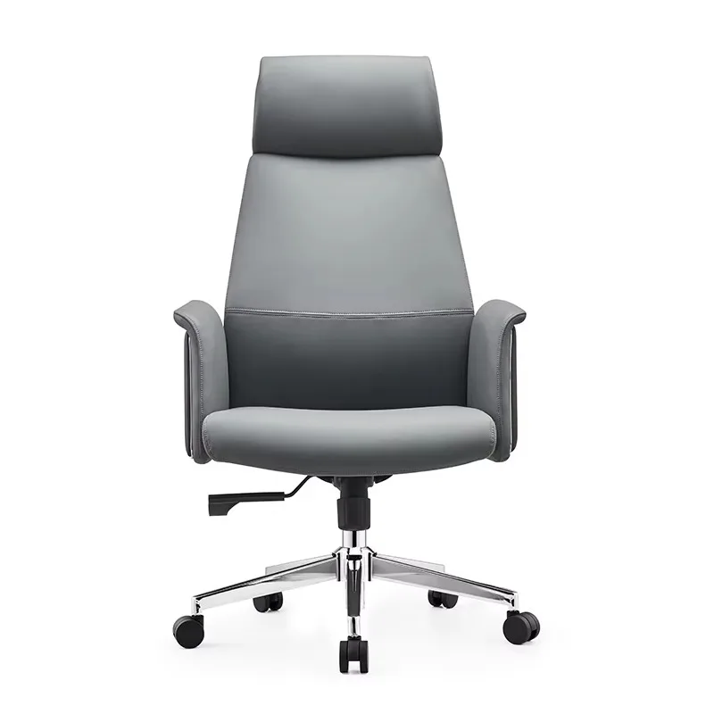 Chaise De Bureau Boss Manager Desk Gray PU Leather Chair Modern Ergonomic Chair for Commercial
