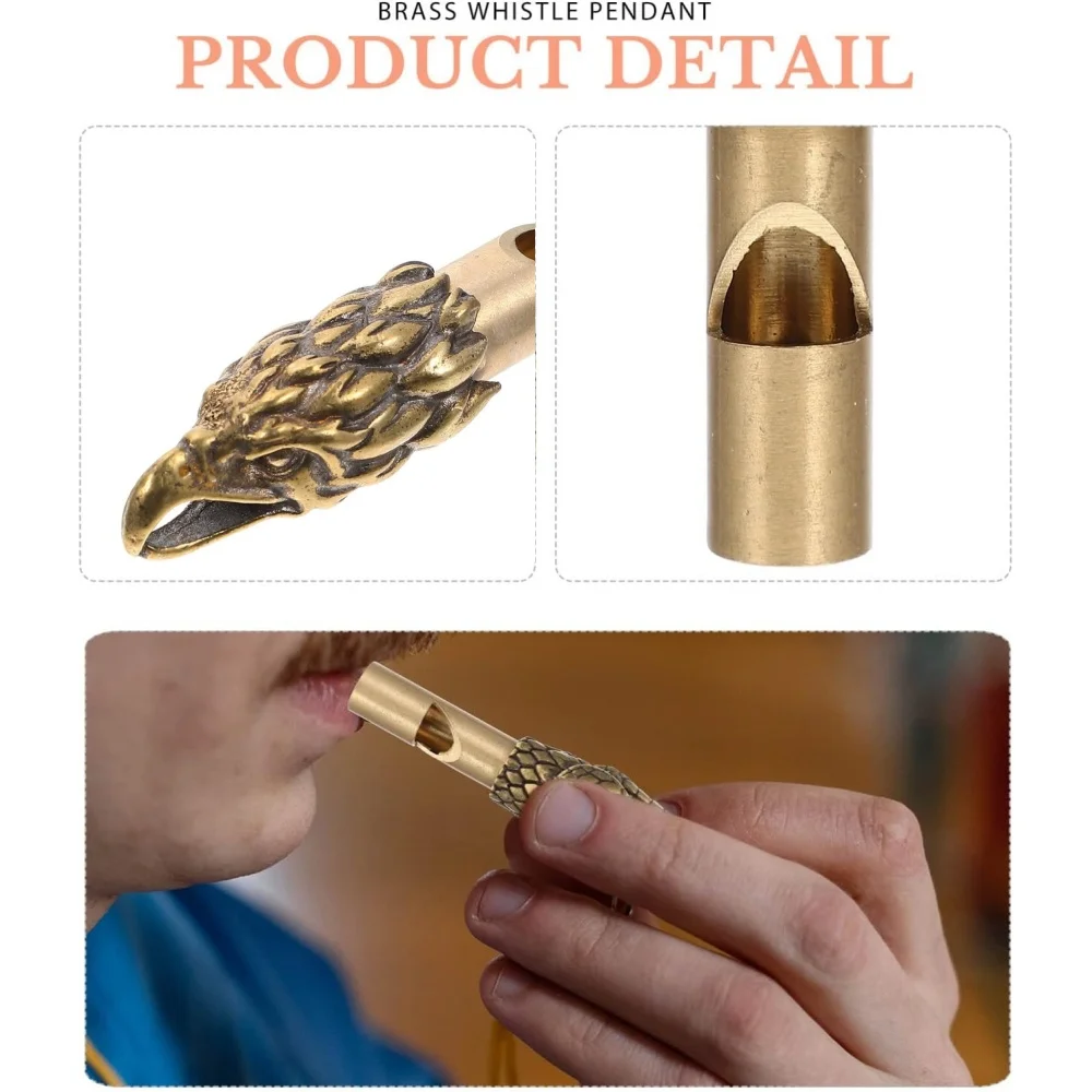 真鍮製緊急ホイッスル アウトドアサバイバルキーホルダー 大音量 高デシベル ペンダント キャンプ ハイキング 救命士 EDCツール