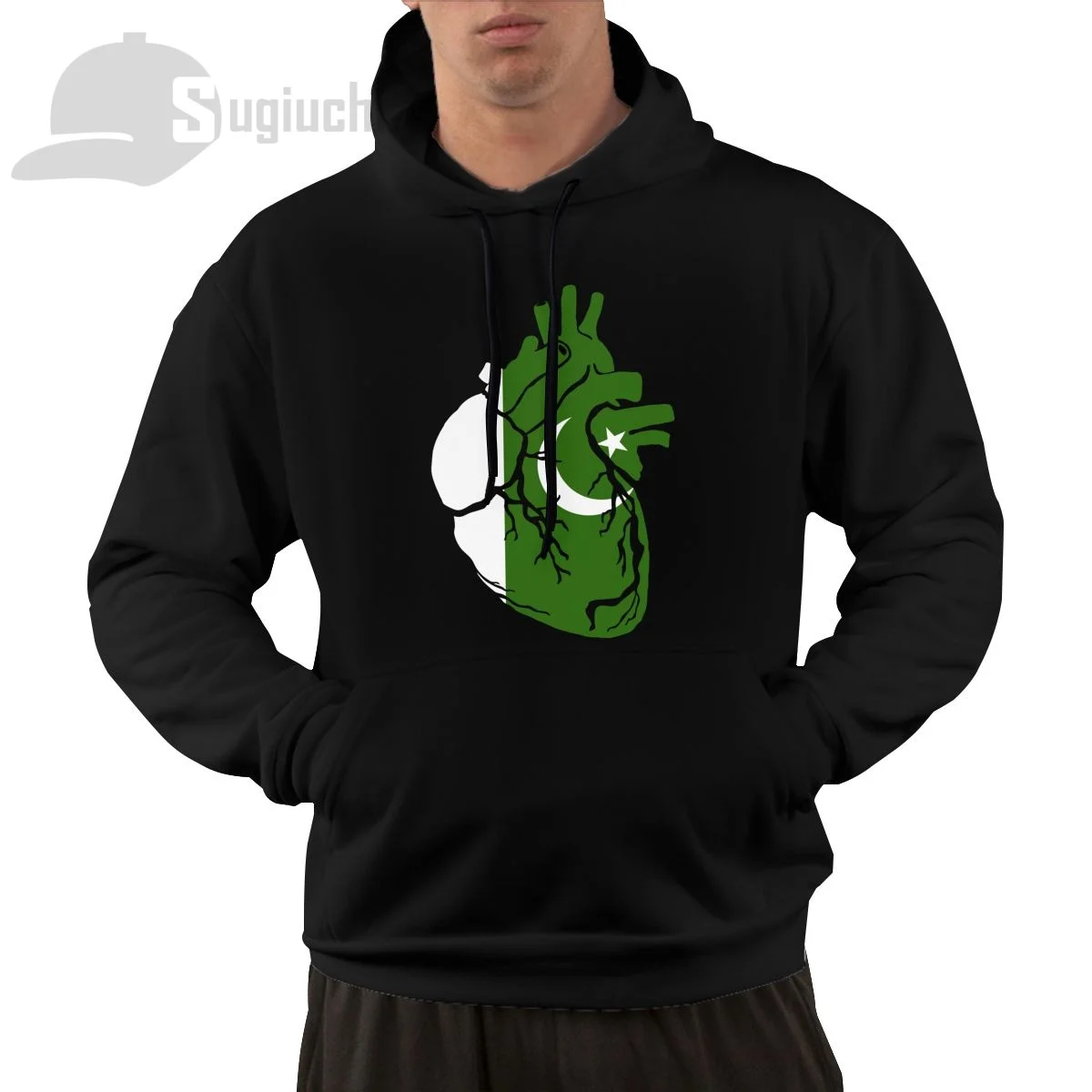 Pakistan Anatomical Heart Shape Country Flag Cotton Pullover Hoodie Men Women Unisex Hip Hop Style Sweatshirt