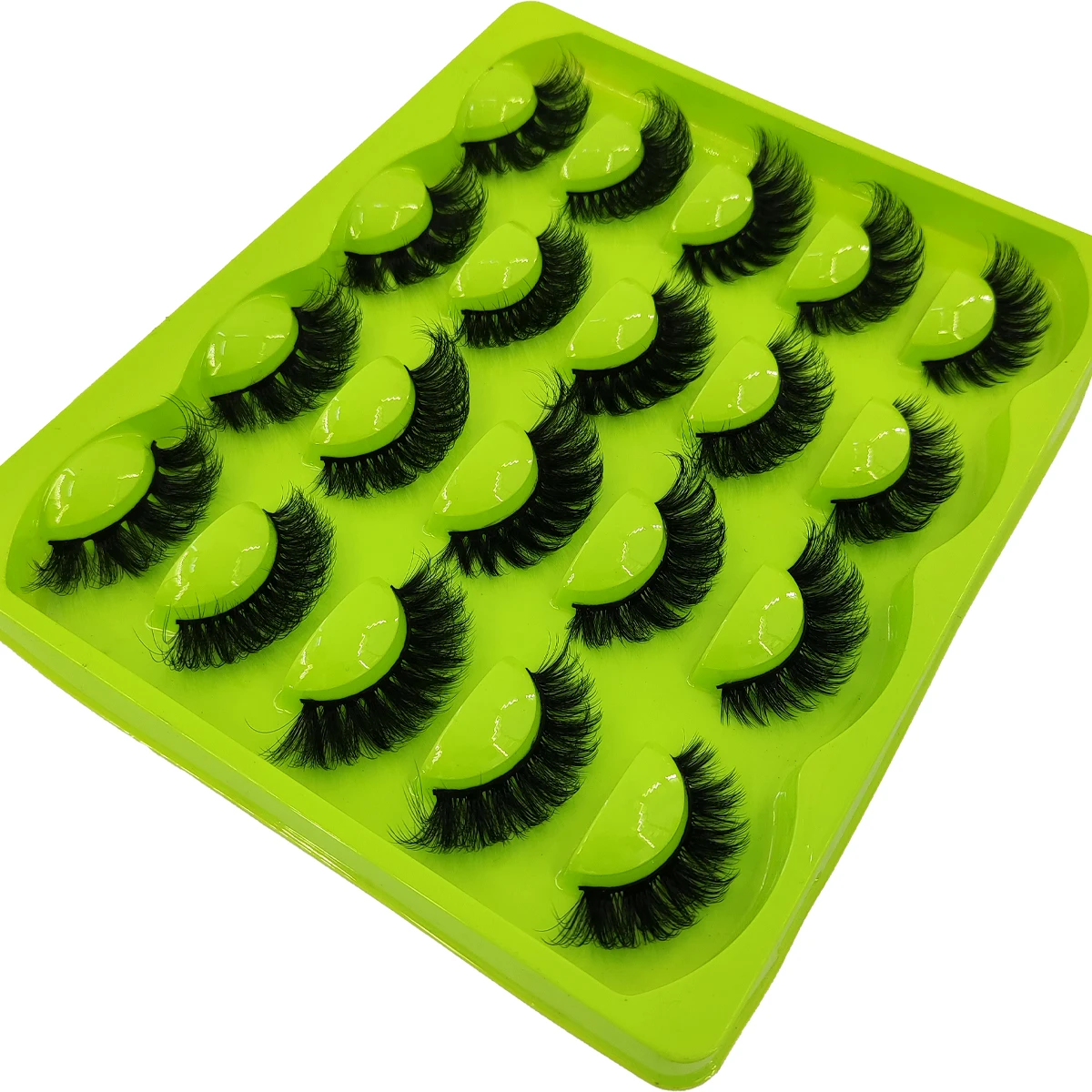 AMSDCN künstliche Wimpern, 10 Paar, künstliche Nerzwimpern im gemischten Stil, flauschige, natürliche, lange Urlaubswimpern