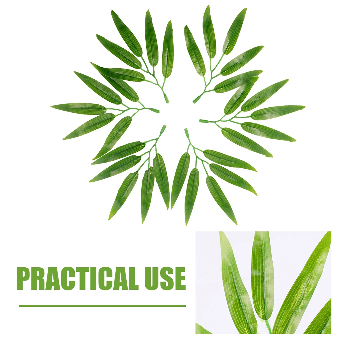 

50pcs Simulated Bamboo Leaves Decoration for Home Office Party Room Fake Green Leaves Household AdornmentPlant