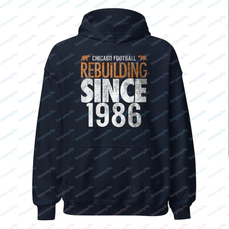 

Chicago Bears Rebuilding Since 1986 Distressed Unisex Hoodie Winter Clothes Women Oversized Hoodie Y2k Clothes Gothic Tops