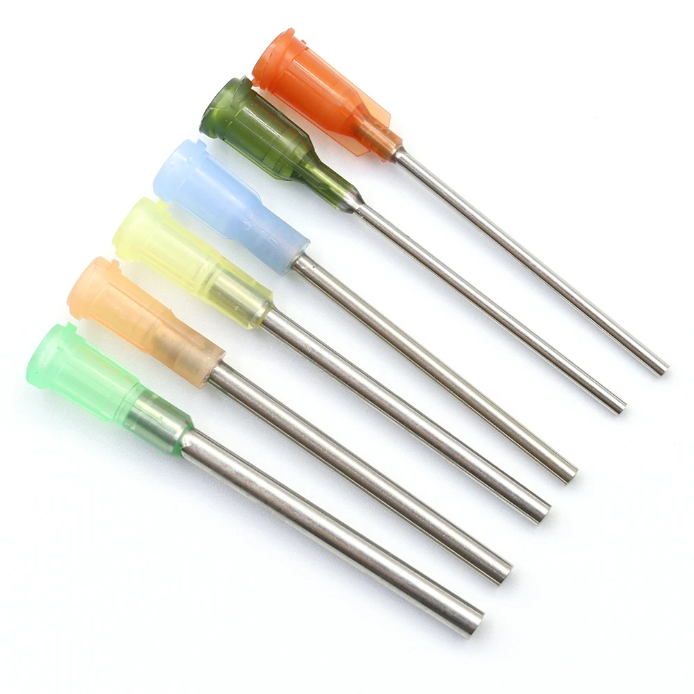 30pcs 38mm Dispensing Needle Syringe Needle 1.5 Inch Dispensing Needle for Filling Glue and Syringe, 6 Different Specifications