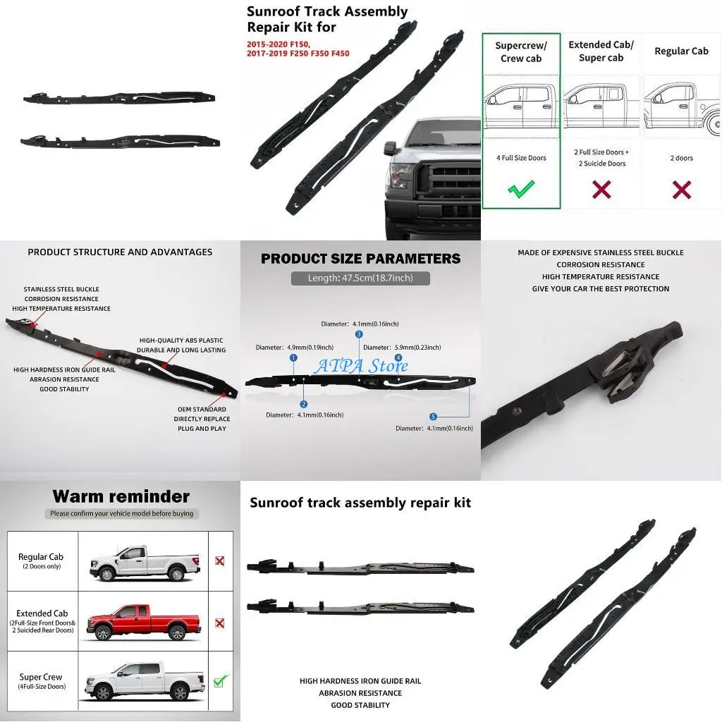 

U13C Sunroof Track Assembly FL3Z-1651071-A FL3Z-1651071-B for F150 F250 F350 F450