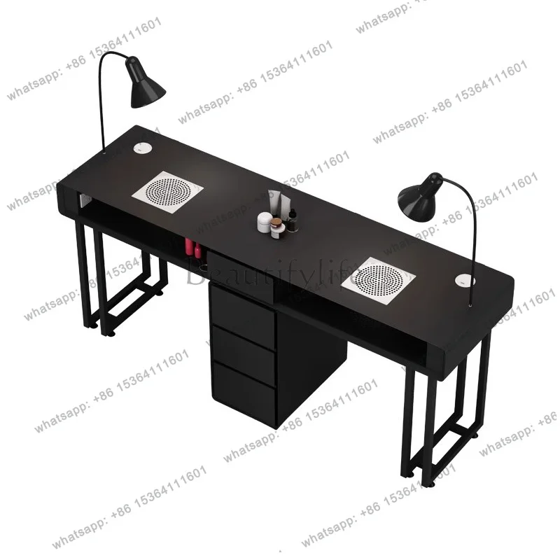 YJ Luxury Rectangle Nail Table With Drawers Trendy Nordic Style Modern Nail Table Professional Elegant Стол Маникюрный Furniture
