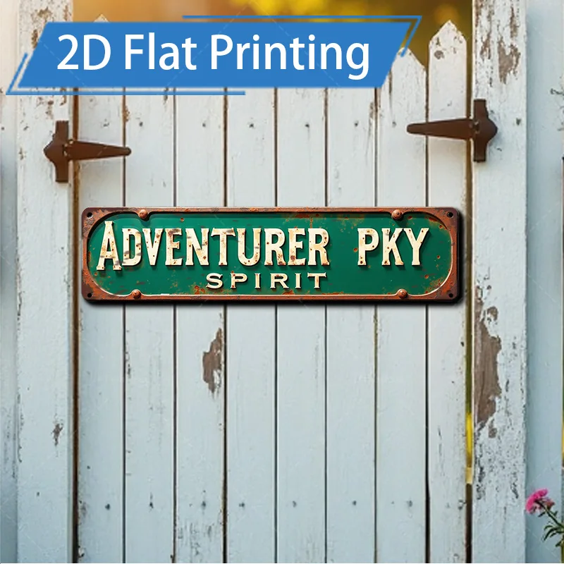 1 قطعة 4x16 بوصة علامة معدنية "ريفي "مغامر Pky Spirit" علامة معدنية لديكور المزرعة العتيقة"