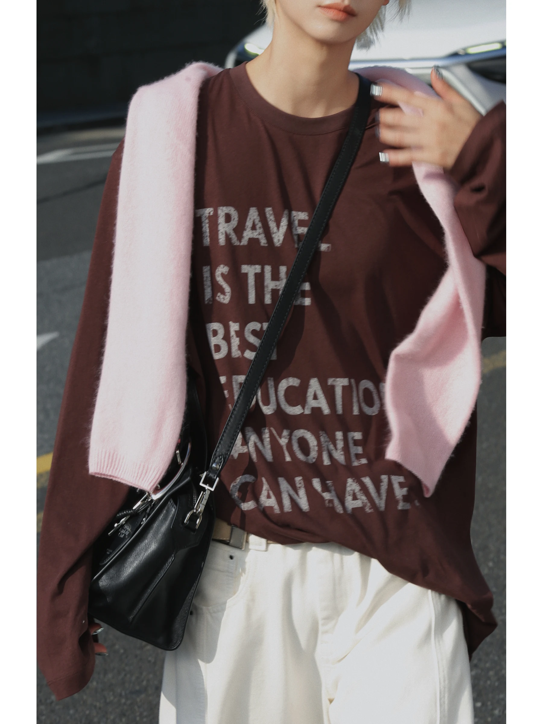 

Футболка Holma Cotton Feel Long Sve с буквенным принтом, базовый слой, топ, мягкая, удобная, дышащая, свободная, круглая футболка Ne