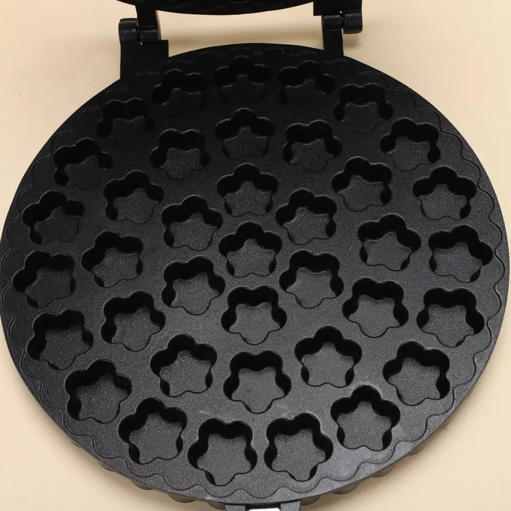 Molde para Pastel de Flor de Ciruelo de 19/37 Agujeros, Wafflera de Huevo de Doble Cara con Mango Largo, Resistente al Calor, Antiadherente, para Hacer Burbujas de Waffle