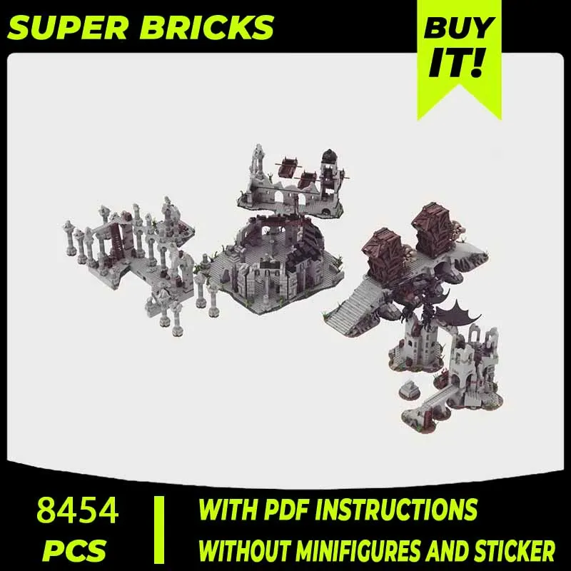 

Castle Bricks Moc Building Block Волшебные кольца Фильм Сцена UCS Capital Osgi liath Модель DIY Сборка Вид на улицу Игрушка Подарок ребенку