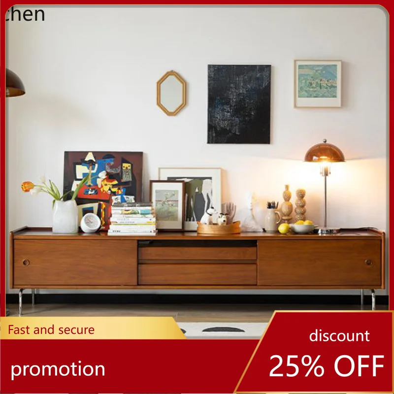 

HXL Solid Wood TV Cabinet Living Room Home Storage Wall Cabinet