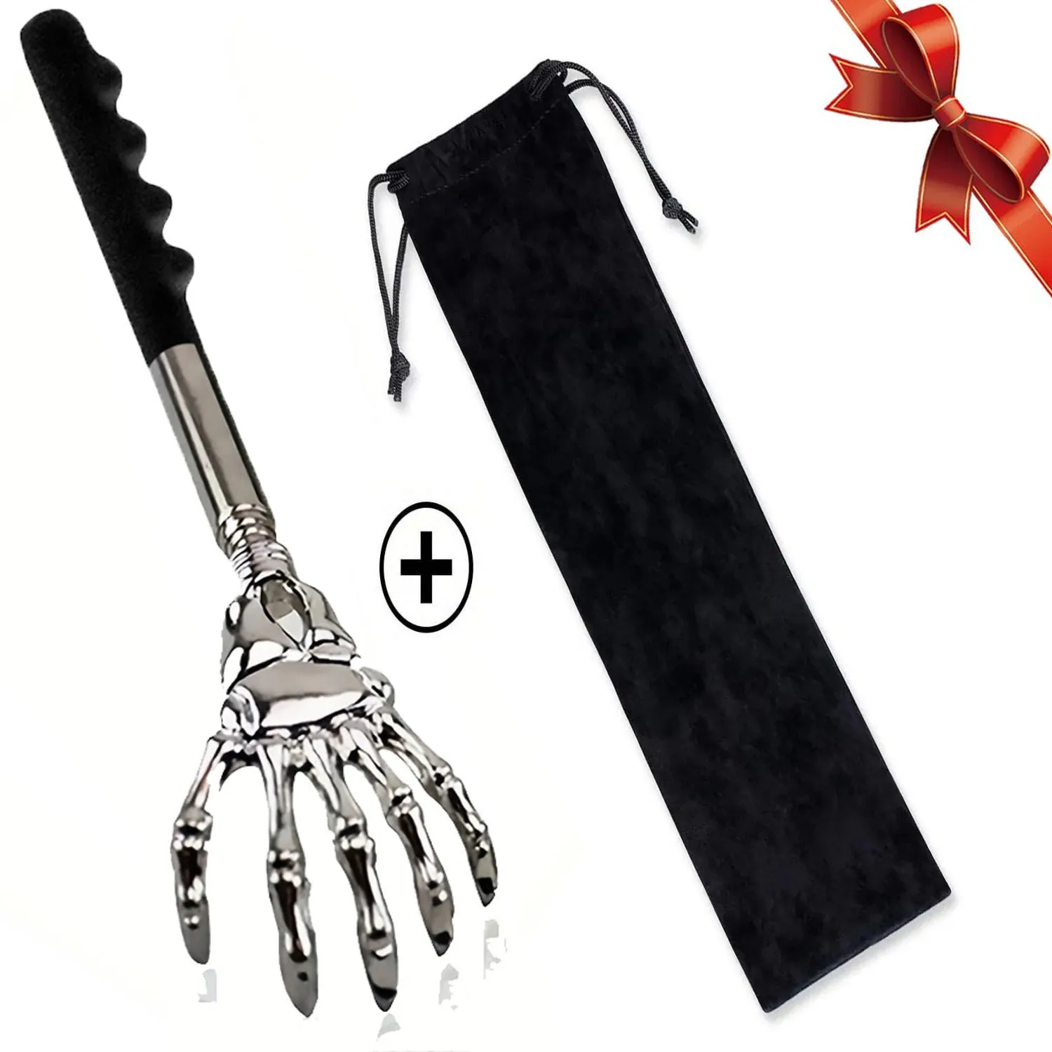 Ergonomic Telescopic Back Scratcher & Exerciser – Bear Claw, Stainless Steel, Portable with Pouch, Gift for Birthday & Christmas