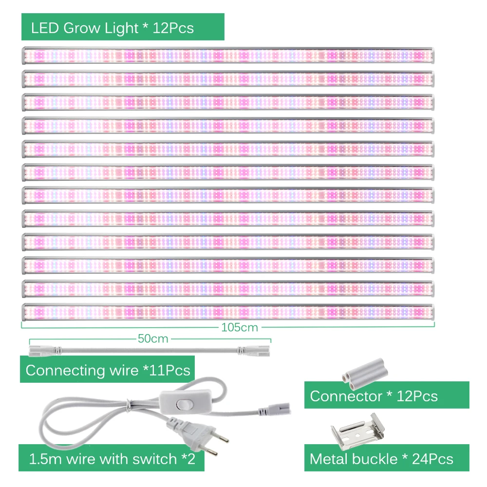 ? Volledig spectrum AC100-265V SMD2835 LED-chip geschikt voor planten, groenten, vetplanten, bloemen, aluminium behuizing LED-kweeklamp