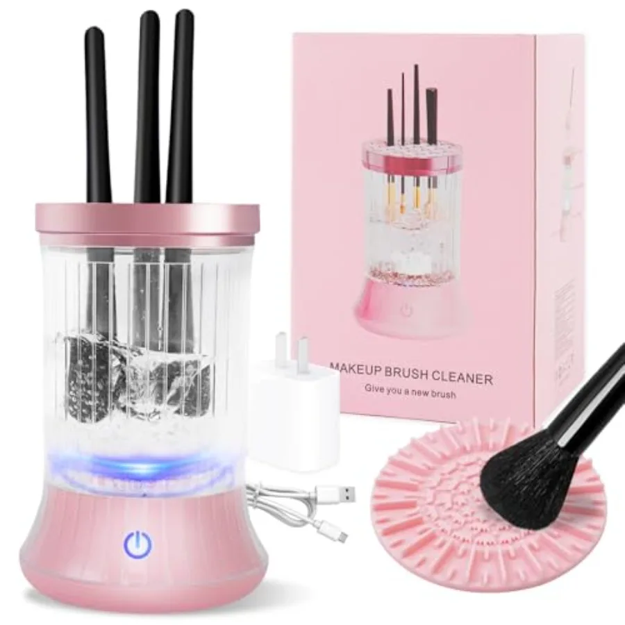 

Automatic Electric Makeup Brush Cleaner Fast Deep Cleaning Machine for All Brush Types Portable Cosmetic Brush Washer Effortles