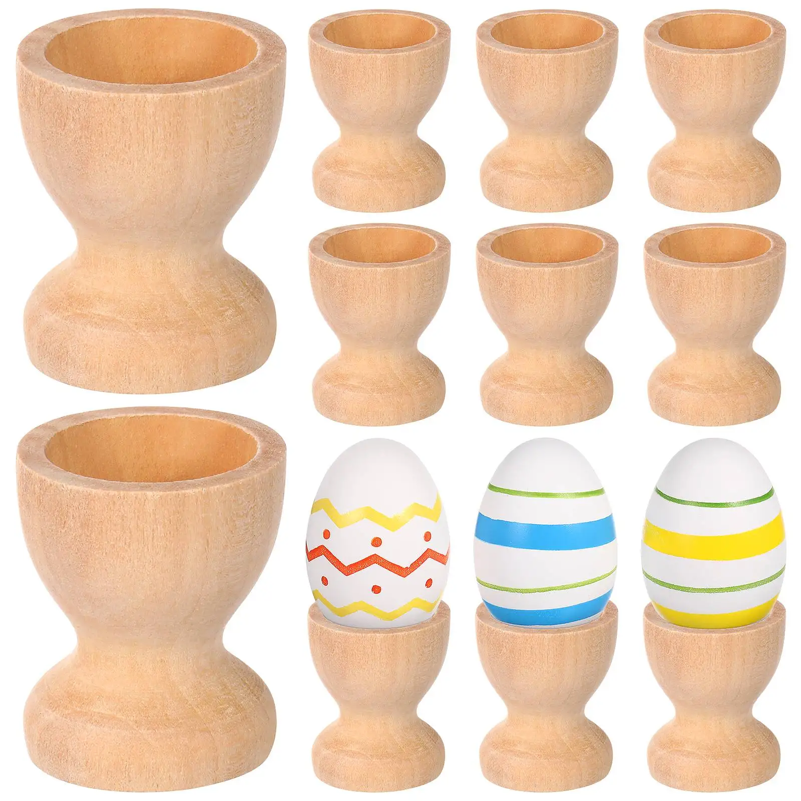 

15 Pcs Wooden Holder Toy Craft Tray Kids Easter Decor Unpainted Stable Lightweight Smooth Kitchen Bar Accessories