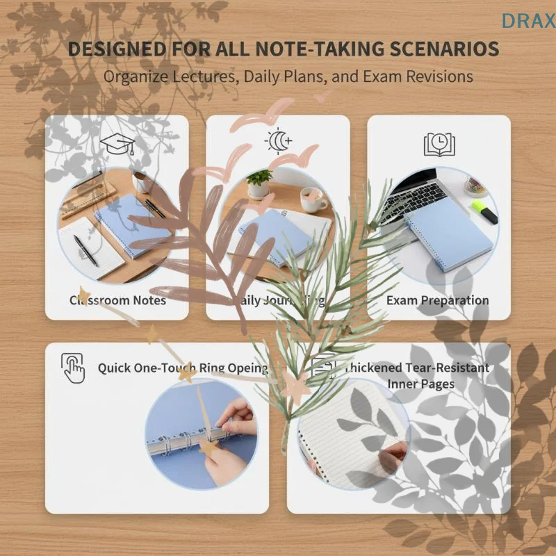 Morandi Color Loose-Leaf Notebook: Set Stationery School Meeting Notes Birthday Study Gifts
