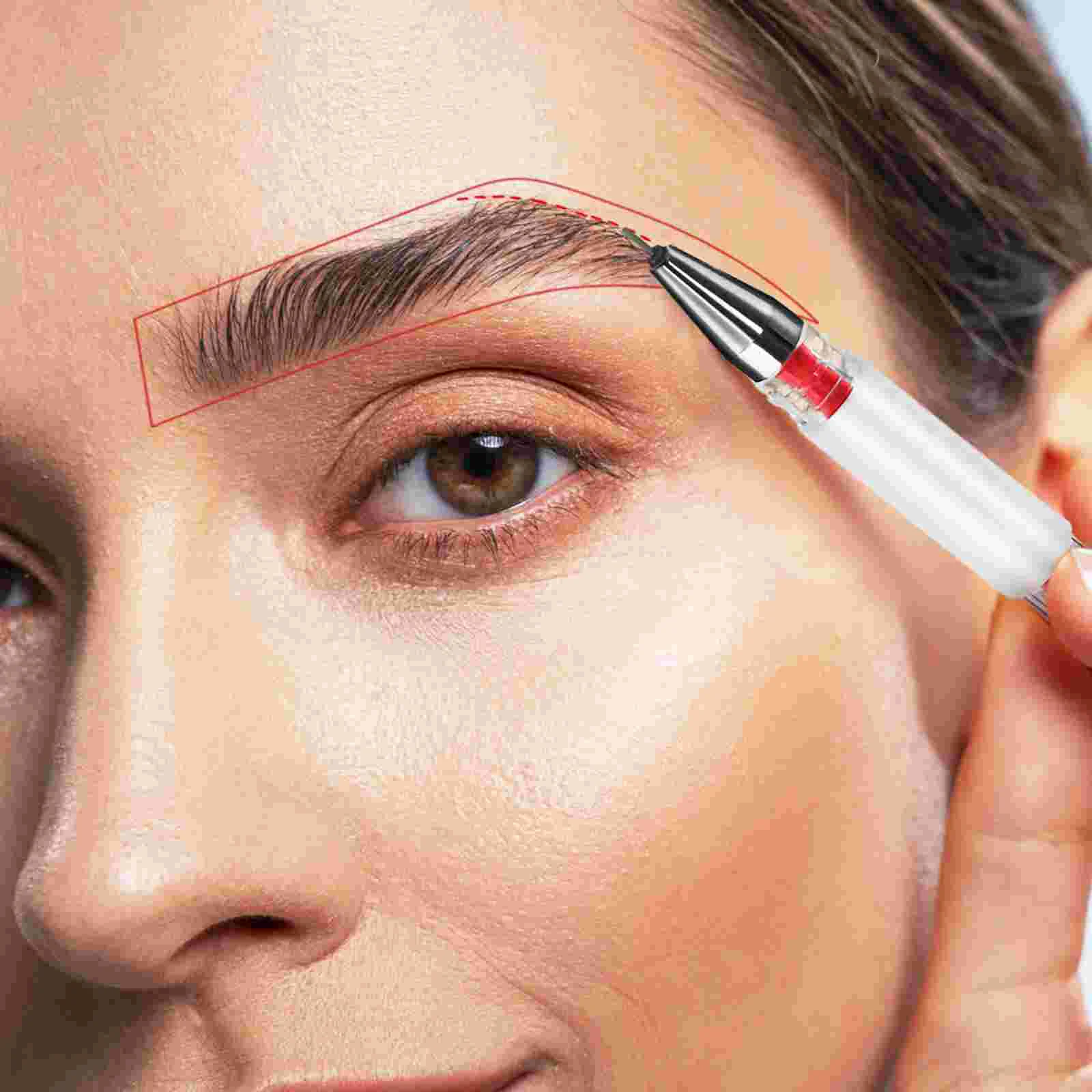 Caneta de microblading para sobrancelha, tatuagem para mapeamento, tatuagens à prova d'água, marcador de posição, plástico branco