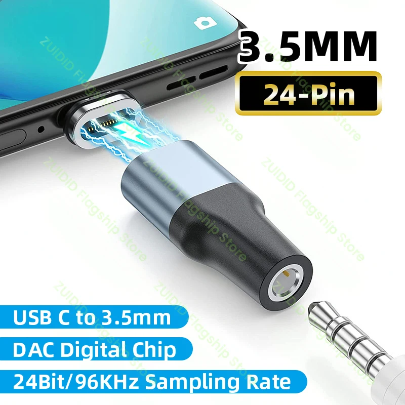

Магнитный адаптер для наушников с разъемом USB Type-C на 3,5 мм
