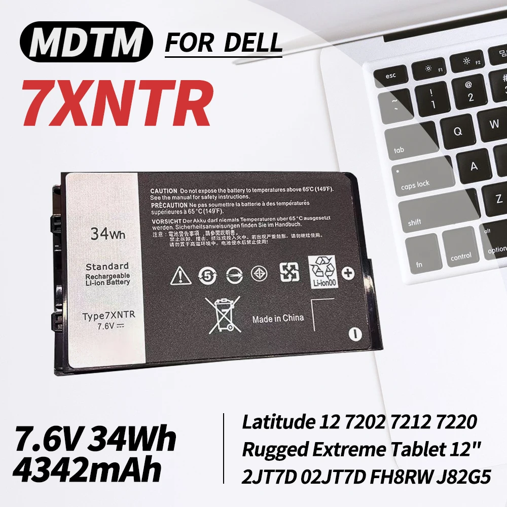 7XNTR Laptop Battery Dell Latitude 12 7202 7212 Rugged Extreme Tablet Series Notebook J7HTX 07XNTR FH8RW 0FH8RW