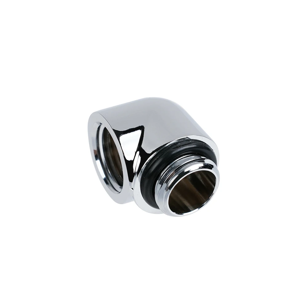 Barrow messing G1/4 90-graden fittingen elleboog, waterkoeling adapter, waterkoeling bouwen fittingen, zwart wit zilver TDWT90-B01
