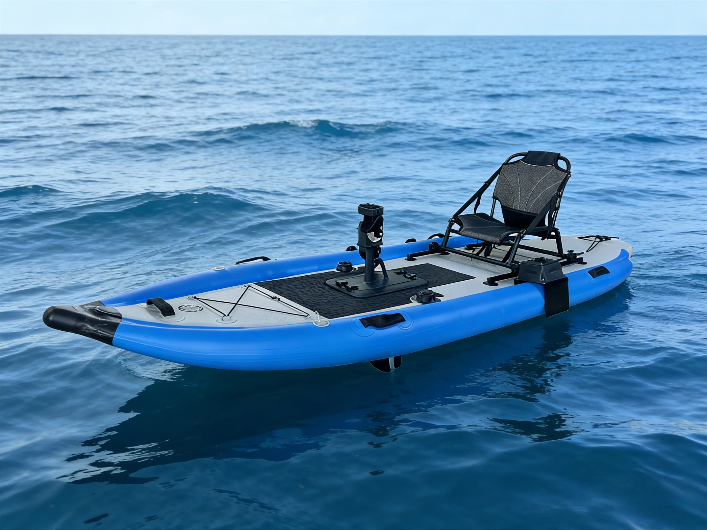 

Inflatable Fishing Pedal Kayak Pontoon Boat with Pedal Drive System for Water Sports