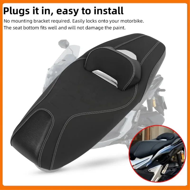 

Motorcycle Seat Replacement Anti Cracking Comfortable One Piece Front Driver Rear Passenger Seat for ADV 160 2021-2024