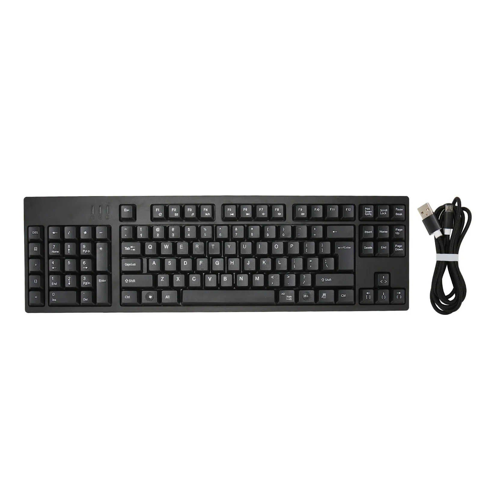 Left Handed Keyboard 109 Keys Micro USB Ergonomic Layout Plug and Play Office Keyboard for Business Accounting Designer