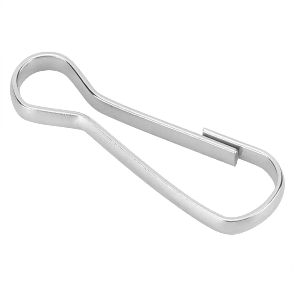 100pcs Durable 304 Stainless Steel Spring Hooks Rust-Proof Heavy Duty Snap Clip Hooks Metal Thicken Cage Supplies Hooks ID Card