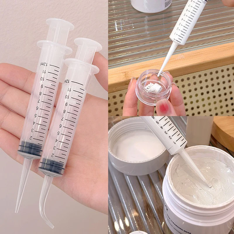 Jeringas sin aguja de 12 ml para líquidos, dispensador de líquidos de plástico transparente, jeringa de plástico para aceite o aplicador de pegamento, 3/6 unidades