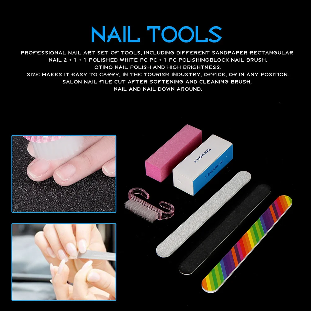 

Healeved 6Pcs Nail Files Acrylic Gel Manicure Buffer Block Pedicure Kit Sand Art Polish Board Tools for Nails