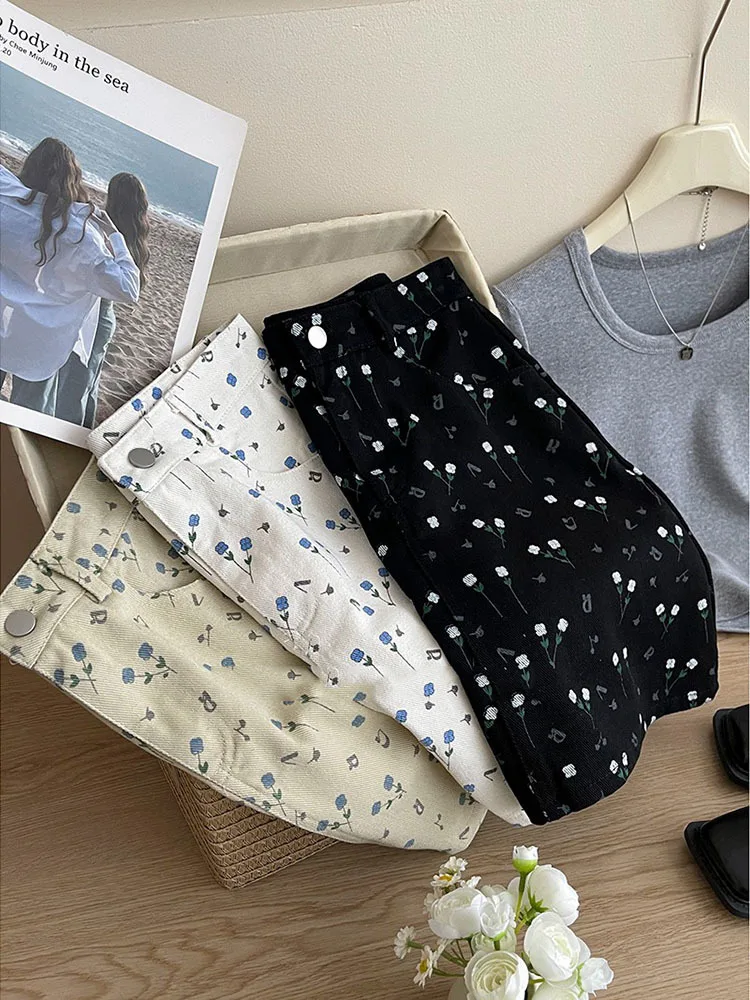 

Women Polka Dot Preppy Denim Short Skirts High Waist Office A-line Skirt Women Package Hip Bodycon Mini Skirts 2024