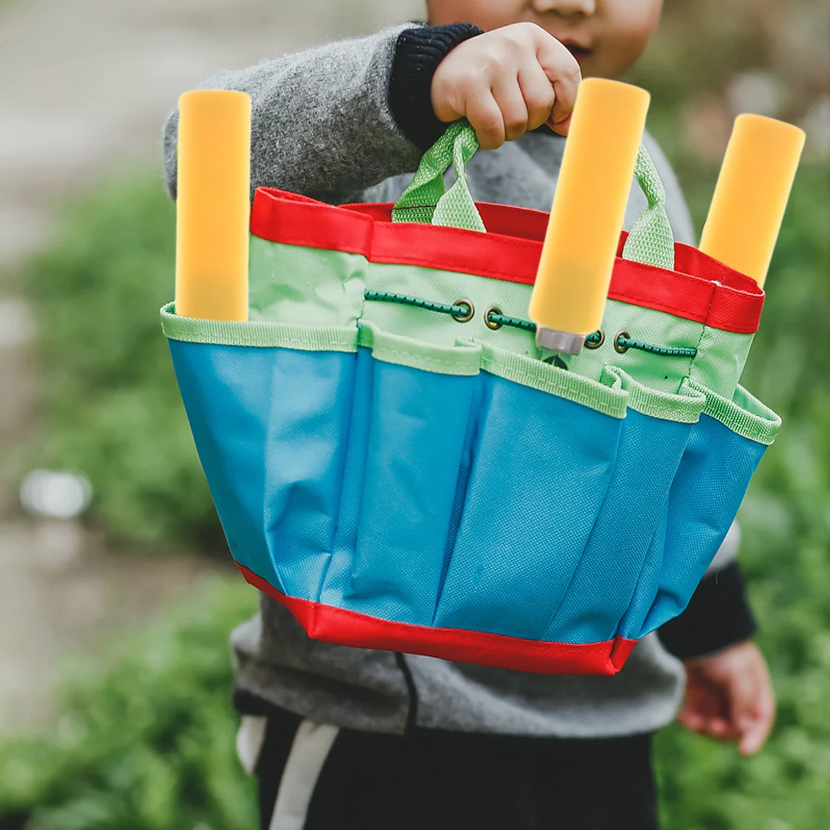 1 セット子供用ガーデニングツールセットミニガーデンツールキットカラフルなプラスチックハンドル軽量子供に安全なプラスチックガーデンツール