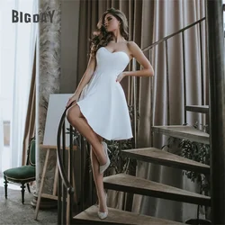 Vestido De novia corto elegante, escote en forma De corazón, sin tirantes, sin mangas, con cordones, espalda abierta, plisado, personalizado, 2024