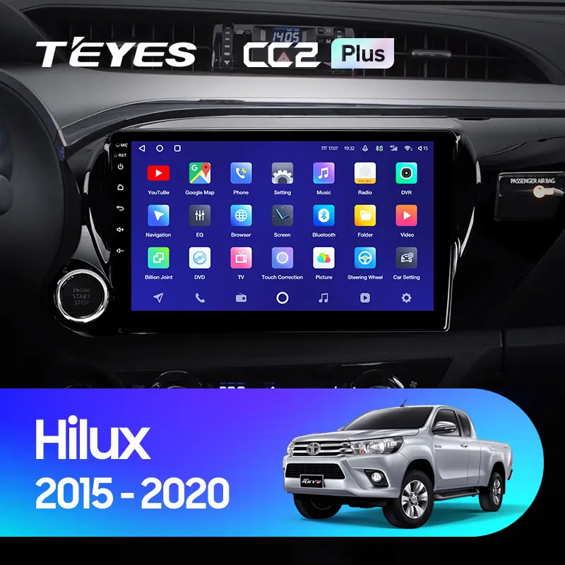 Teyes cc2 plus para toyota hilux pegar an120 2015 - 2020 rádio do carro reprodutor de vídeo multimídia navegação gps android 10 nenhum 2din