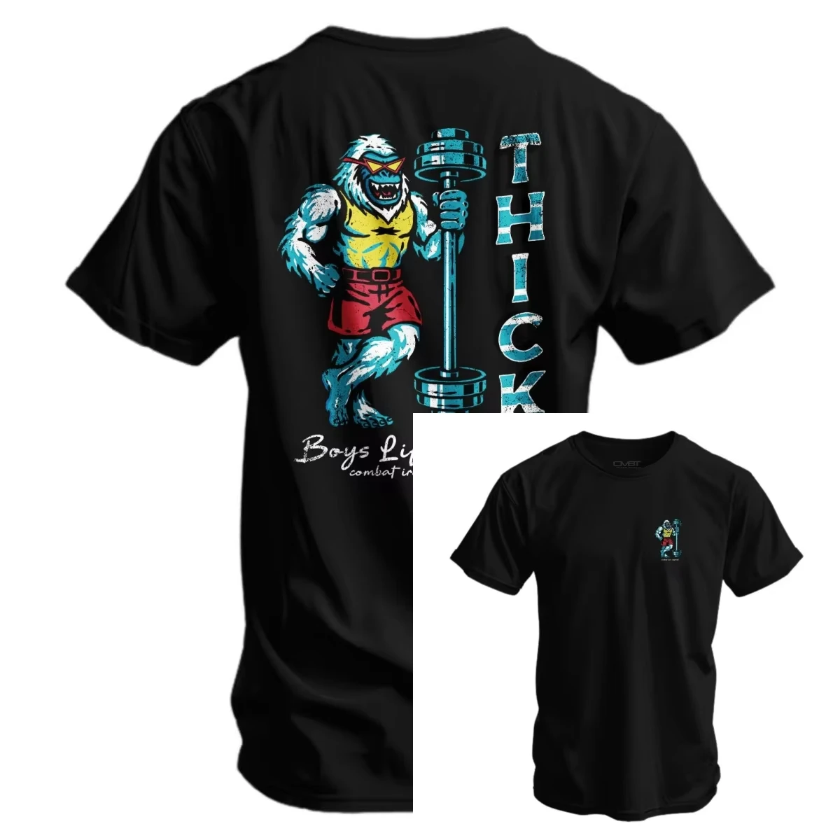 Unique Muscular Bigfoot Workout Graphic T‑Shirt Thick Boys Yeti Weight‑lifting Print Unisex Daily Street‑wear Short Sleeve