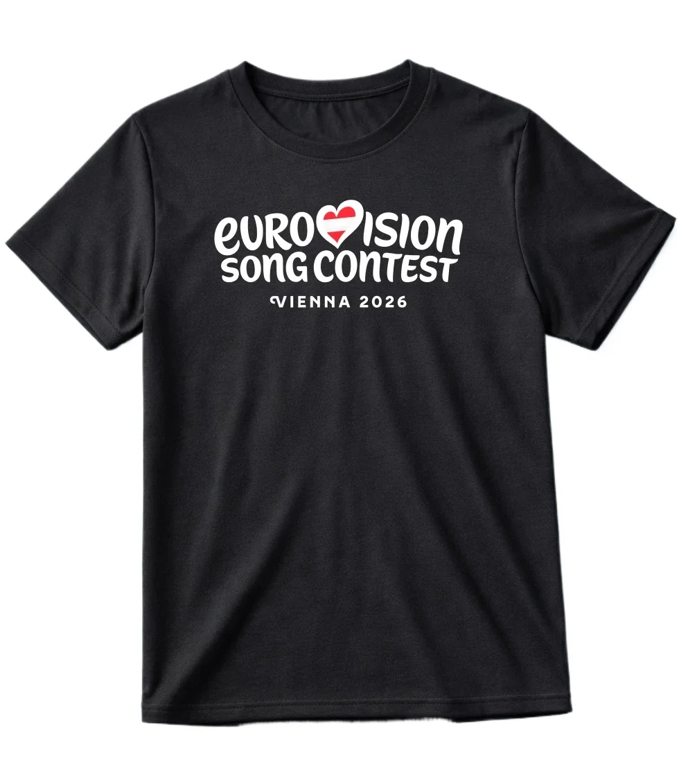 New logo Vienna Eurovision 2026 T-Shirt: Austria Song Contest 2026 Spring/summer Fashion Casual T-Shirt cotton Short-sleeved