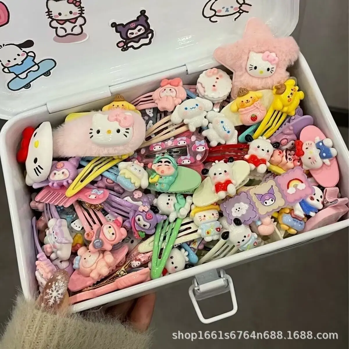 21 Stück Sanrio Hallo Kitty Haars pange Cartoon niedlichen Anime Student Haarschmuck Schmetterling Prinzessin Kopf bedeckung für Kinder Geschenke Spielzeug