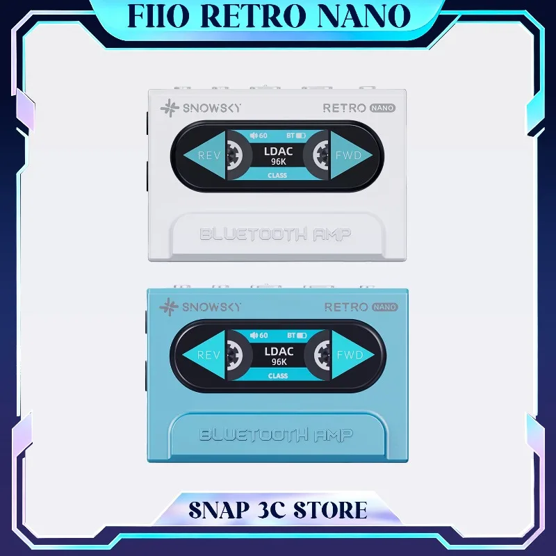 FiiO Retro Nano Wireless Bluetooth 5.3 Receiver LDAC Lossless Audio DAC Headphone Amp Hi-Res 3.5mm Adapter for Home Car HiFi PC