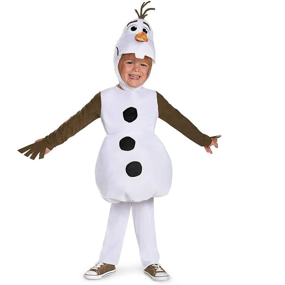 Costume OlPG pour enfants, bonhomme de neige mignon, habillage, garçons, filles, Halloween, cosplay, combinaison pour carnaval, tenues de fête