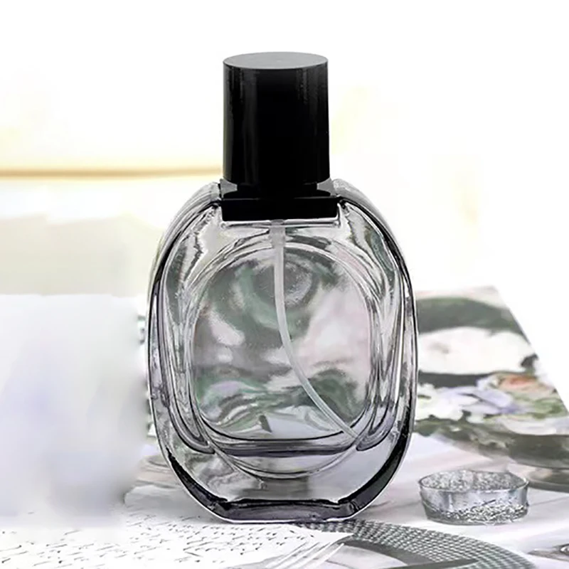 1PC 50ML przenośna butelka z rozpylaczem do perfum szklana butelka z rozpylaczem do wielokrotnego napełniania zamiast kosmetyków podróżnych typ prasy o dużej pojemności