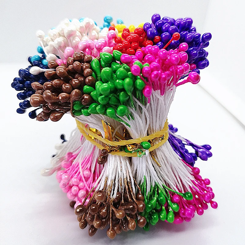 Multicolor 3mm 500pcs Artificial Sugar Flower Stamen For Craft Home Wedding Decoration Cake Decoration and DIY Pistil Stamen