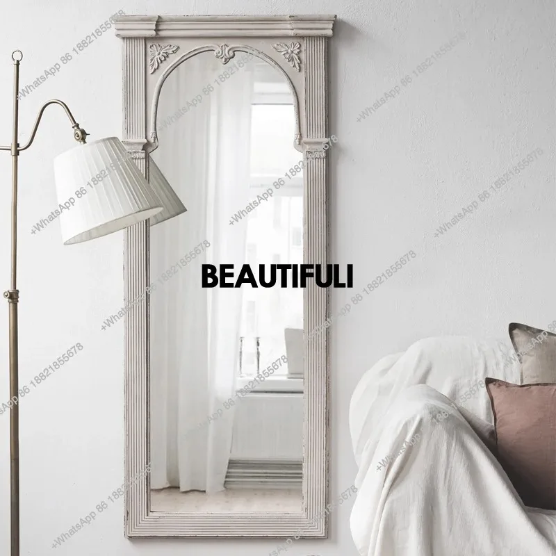 RR European and American style, carved floor-dressing mirror, cloakroom fitting whole body, wall-mounted decorative mirror