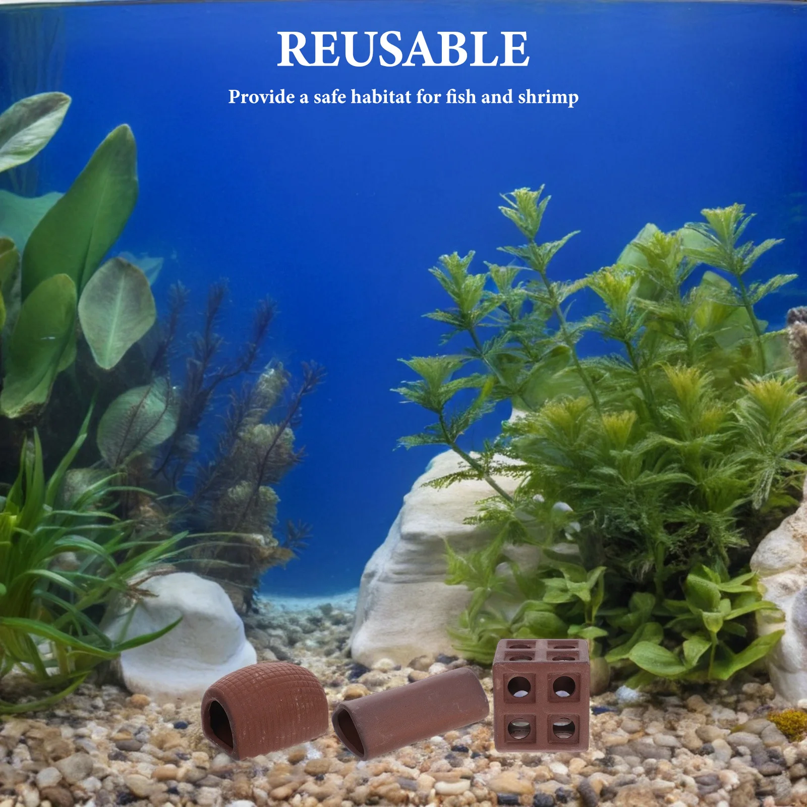 

3 Pcs Aquarium Accessories Decoration Ornaments Decorative Rockery Ceramic Hideout