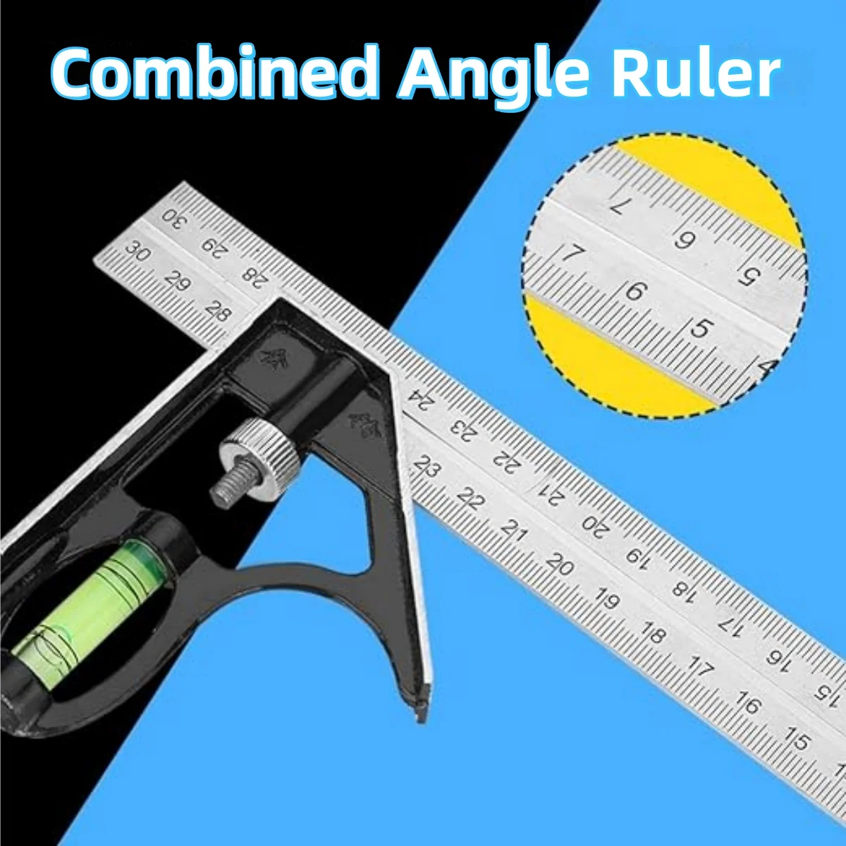 Combination Square Stainless Steel Carpenter's Ruler Measuring Tool Framing Square Square Tool for Rafter Decking Stairs Roofing