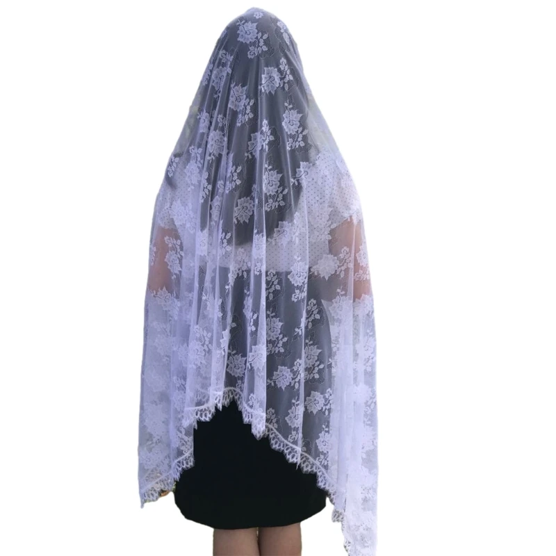 Sheer Lace Pattern Woman Shawl for Summer Sunproof Scarf with Floral Pattern Drop shipping