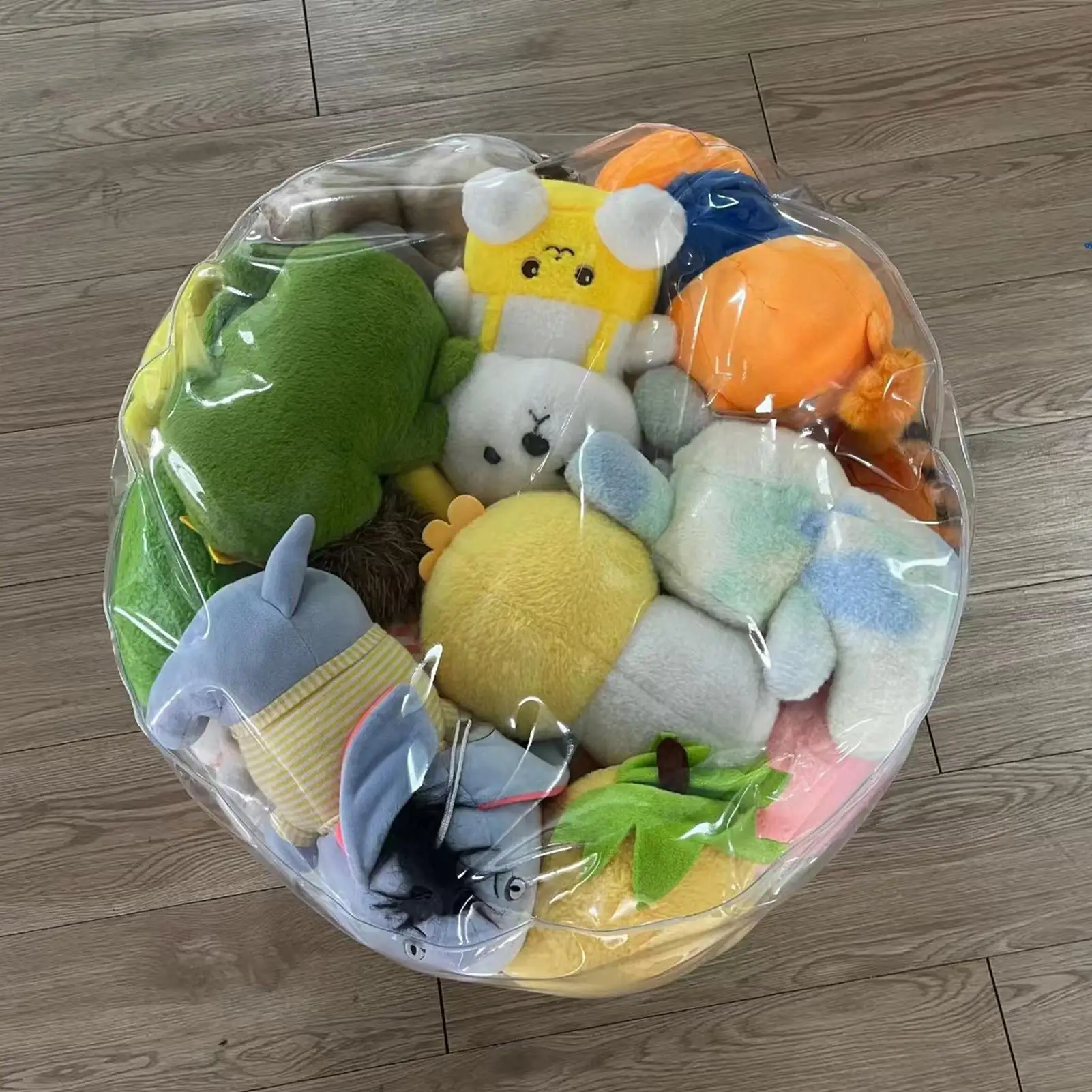 Animal Bean Bag Storage Plush Toys Storage Clear Waterproof Seat Chair For Bedroom Classroom Travel Playroom Home Nursery Living