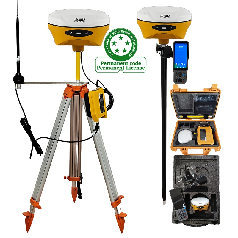 Hi‑Target V500 GNSS RTK Receiver IMU Tilt AR Visual Stakeout iHand55 Handheld Permanent License for Engineering Land Survey